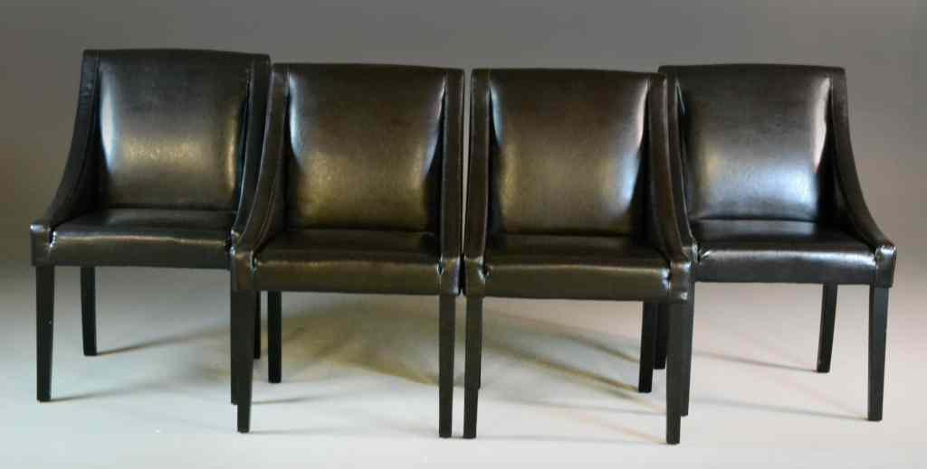 Appraisal: Leather Dining Room ChairsConsisting of four contemporary leather upholstered chairs