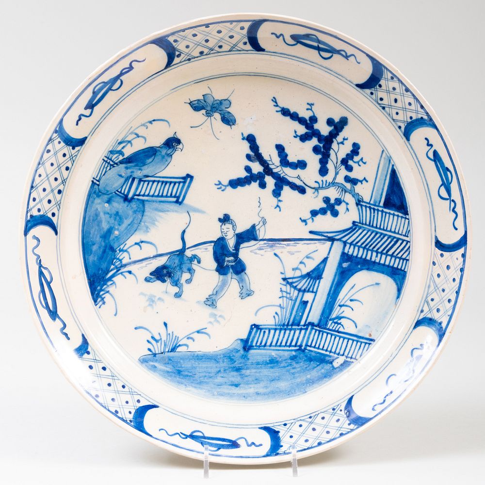 Appraisal: English Blue and White Bristol Charger in diam Property from