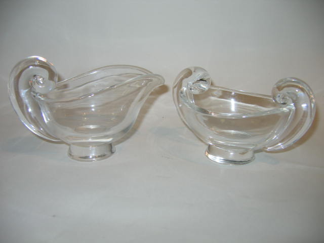 Appraisal: IRENE BENTON FOR STEUBEN Cream pitcher and Sugar bowl w