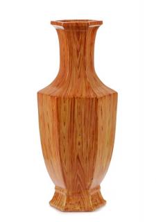 Appraisal: Chinese Ching Dynasty Style Faux Bois Vase Chinese Ching Dynasty