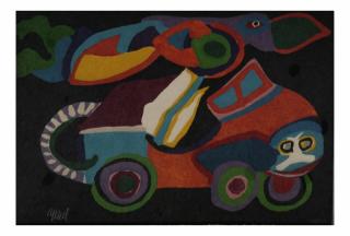 Appraisal: Karel Appel Lithograph Bird with Vehicle Karel Appel Dutch -