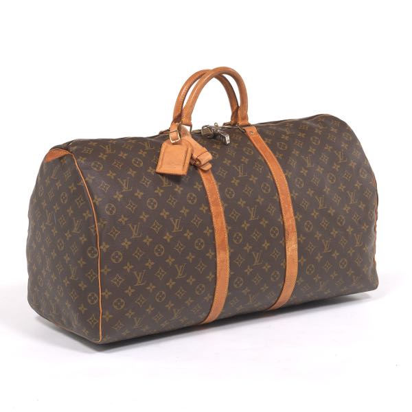 Appraisal: LOUIS VUITTON MONOGRAM KEEPALL x x Monogram canvas brass hardware