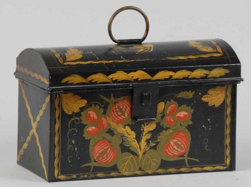 Appraisal: Metal Painted Toleware Lidded Box Description Provenance Henry Ford Museum