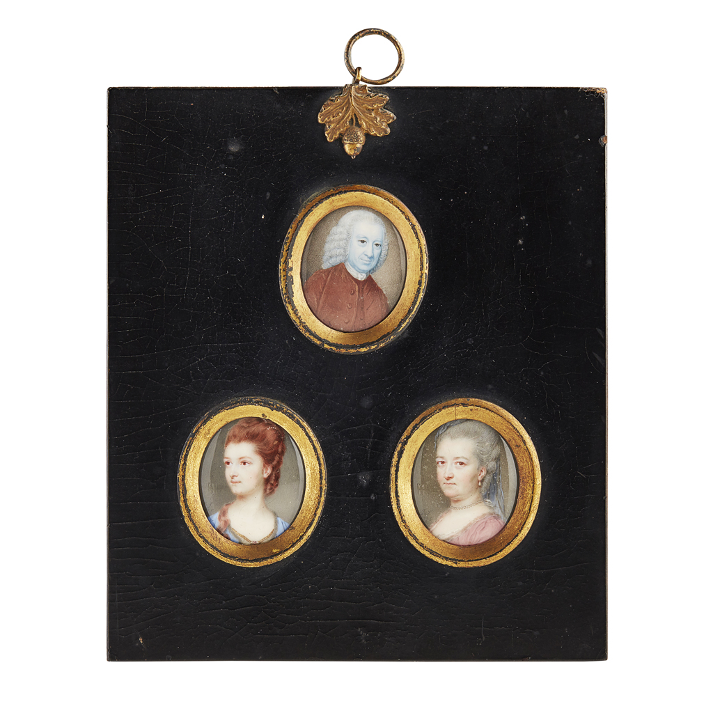 Appraisal: YTHREE PORTRAIT MINIATURES ATTRIBUTED TO JOHN SMART - TH CENTURY