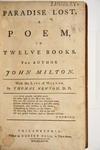 Appraisal: RARE VOL POETRY EDITION - 'Paradise Lost' A Poem in