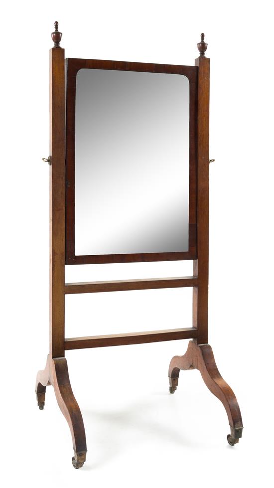 Appraisal: Sale Lot A Federal Mahogany Cheval Mirror circa the vertical