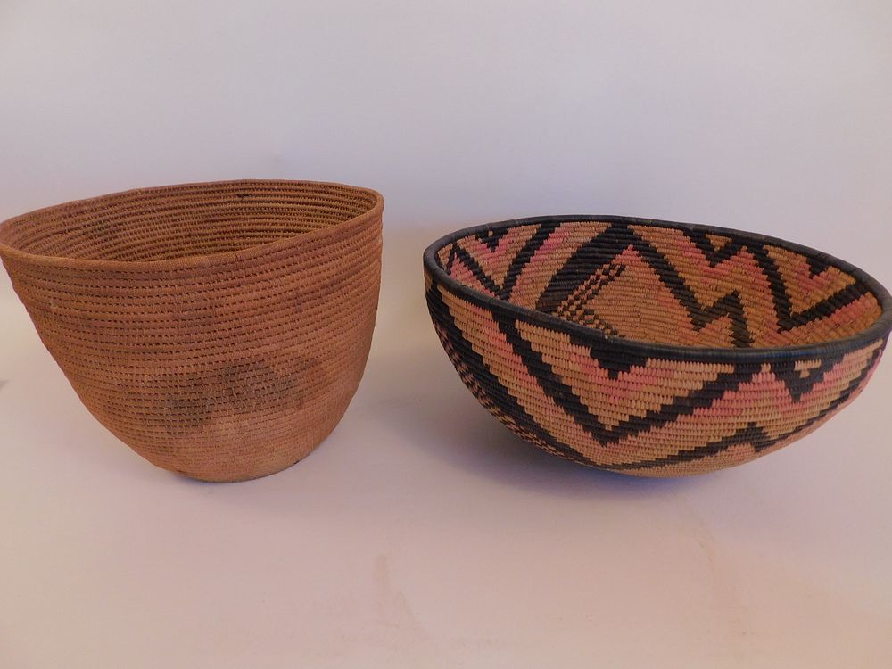 Appraisal: NAVAJO BASKETS Lot of old Navajo woven baskets one with