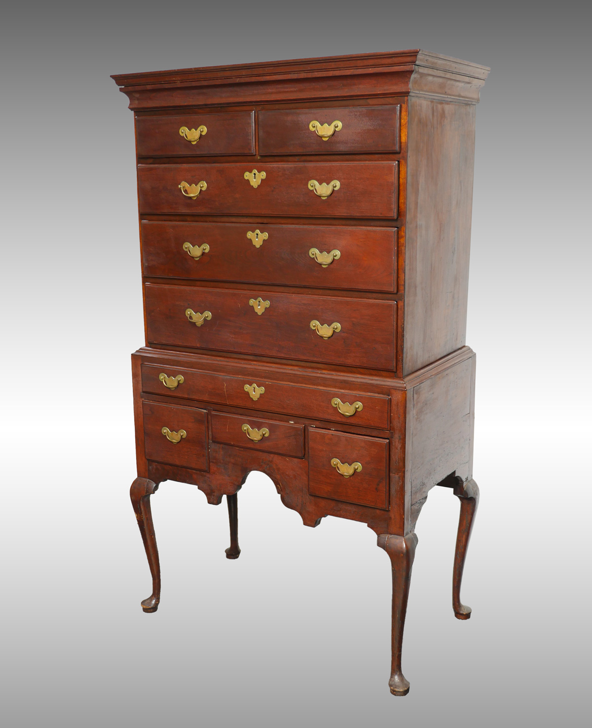 Appraisal: QUEEN ANNE CHEST ON STAND Queen Anne period - drawer