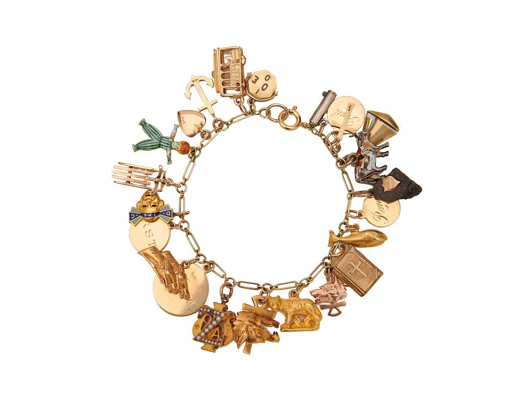 Appraisal: K Gold Charm Bracelet K Gold Charm Bracelet the paper