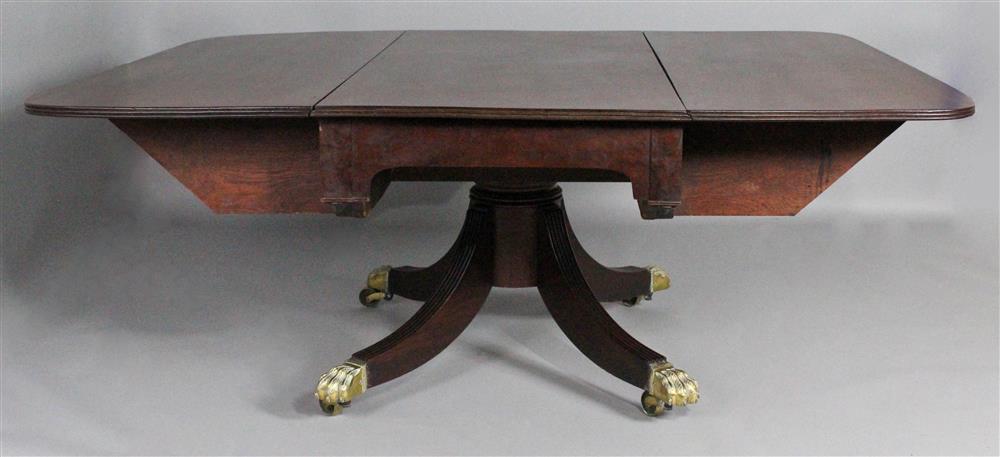 Appraisal: BALTIMORE FEDERAL MAHOGANY SINGLE PEDESTAL LARGE DROP LEAF DINING TABLE