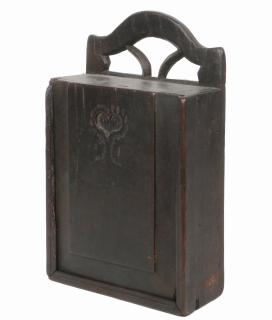 Appraisal: WALL BOX th c Pennsylvania Chocolate Brown Painted Softwood Hanging