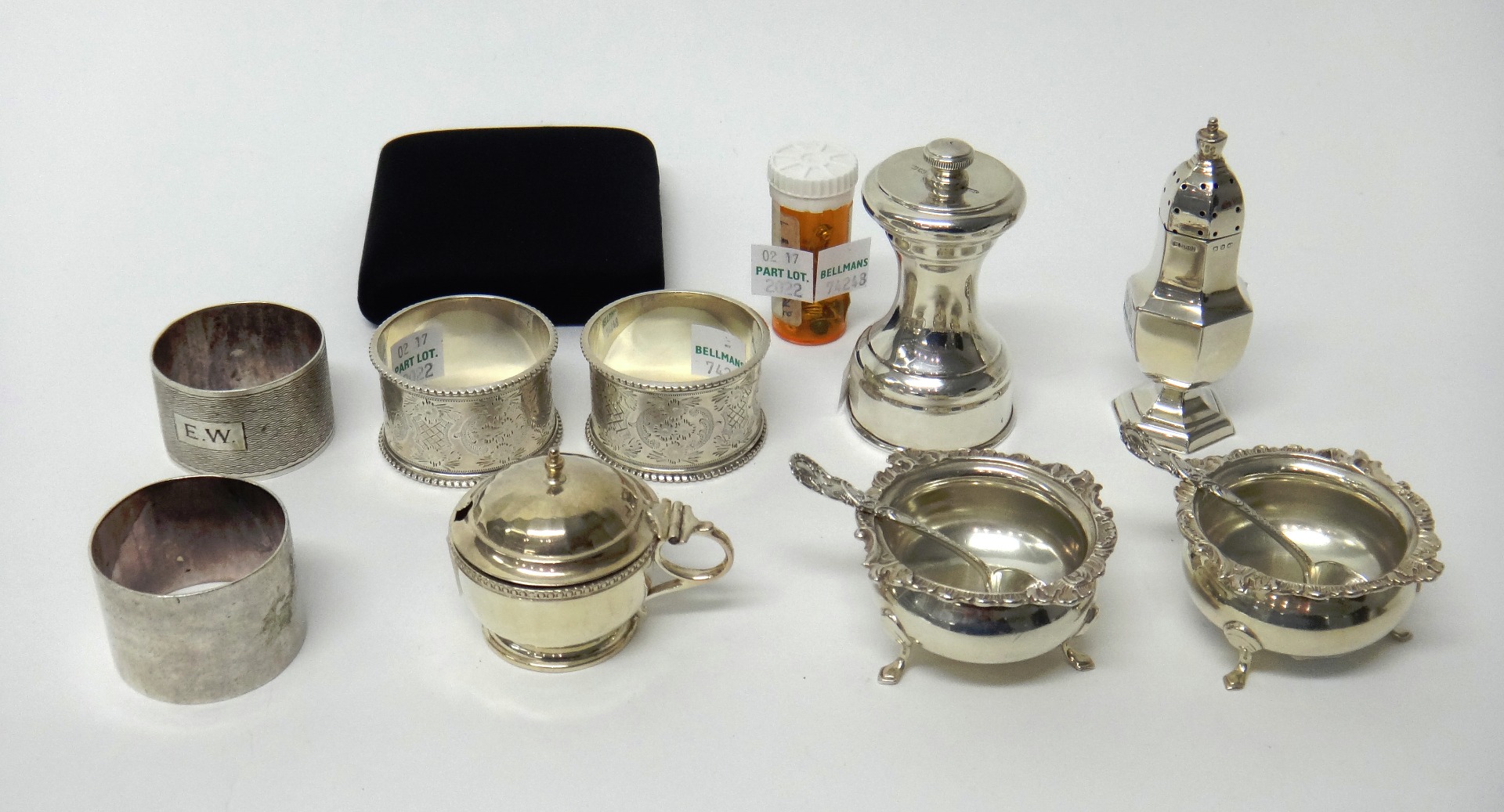 Appraisal: Silver and silver mounted wares comprising a pair of shaped