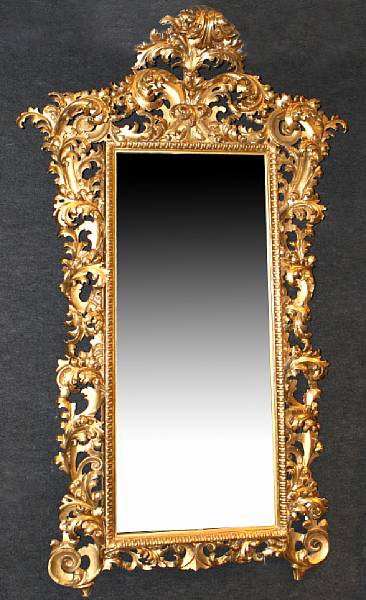 Appraisal: A Florentine carved giltwood pier mirror fourth quarter th century