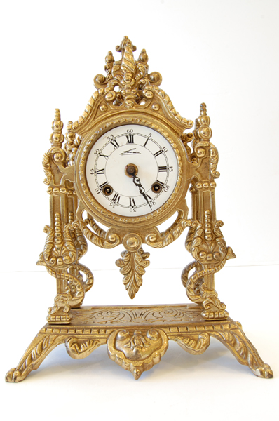 Appraisal: ITALIAN GILT METAL MANTLE CLOCK