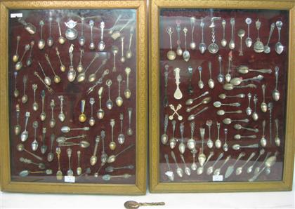 Appraisal: Souvenir spoon collectionsMounted in two matching cases