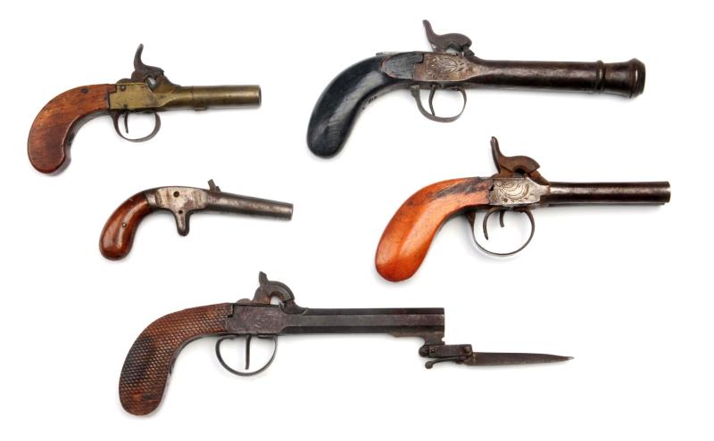 Appraisal: Lot Of Percussion Boot Pistols First gun is a single