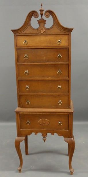 Appraisal: Queen Anne style maple highboy c h x w x