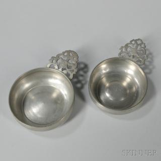 Appraisal: Two Pewter Porringers Gershom Jones Providence Rhode Island c -