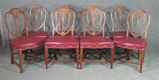 Appraisal: Walnut Hepplewhite Style Dining Side Chairs th Century Set of