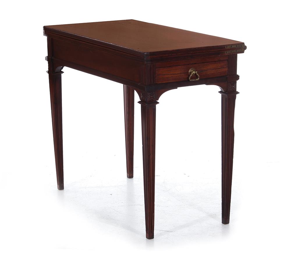 Appraisal: Sheraton style mahogany games table mid th century hinged top