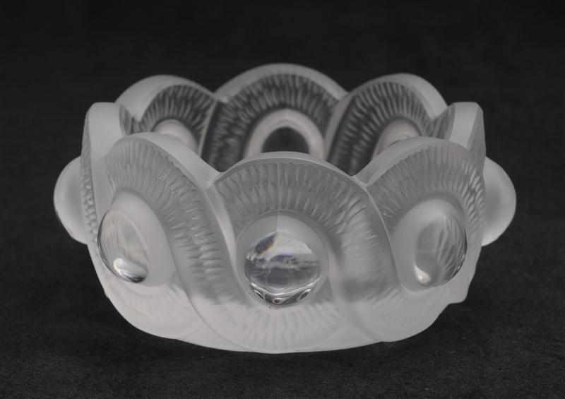 Appraisal: LALIQUE FROSTED GLASS 'GAO' PATTERN ASHTRAY