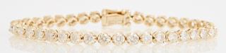 Appraisal: K Yellow Gold Tennis Bracelet each of the li K