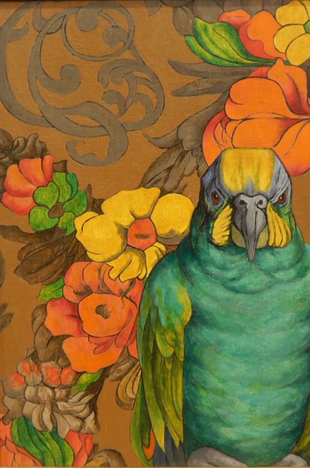 Appraisal: Joseph Smedley - Amazon Parrot with flowered background oil on