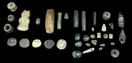 Appraisal: Large Group of Pre-Columbian Jade Beads and Pendants