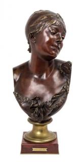 Appraisal: After Albert-Ernest Carrier-Belleuse French - Portrait d'une jeune femme bronze