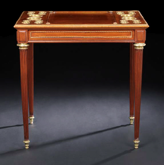 Appraisal: Unusual Louis XVI-Style Mahogany Painter's Table late th century the