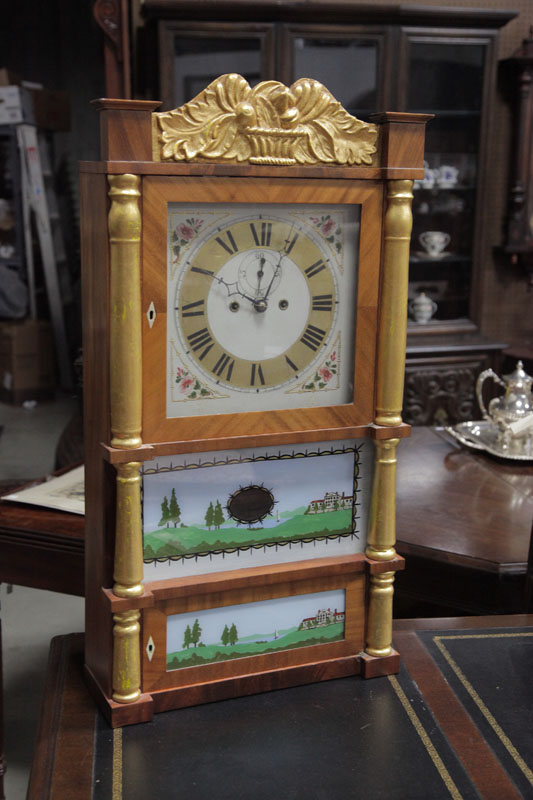 Appraisal: SPENCER HOTCHKISS CO TRIPLE DECKER MANTEL CLOCK Eight day weight