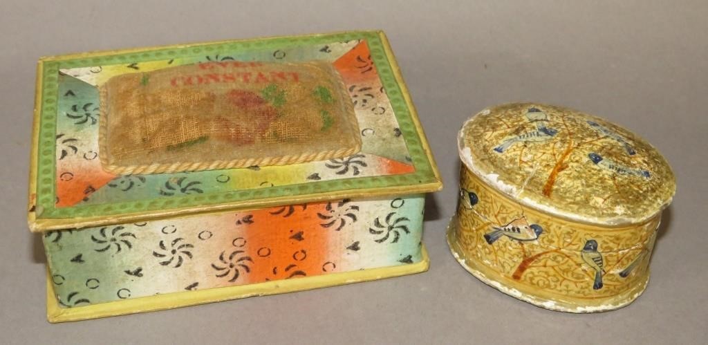 Appraisal: SMALL CURIO BOXESca th- th century both cardstock and glue