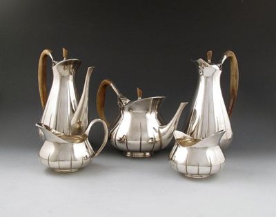 Appraisal: By Asprey and Co a modern five-piece tea and coffee