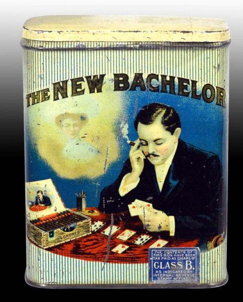 Appraisal: New Bachelor Cigar Tin Description Decent example with very nice