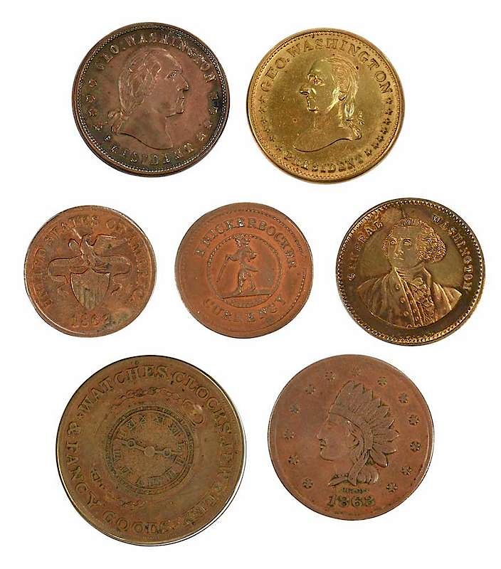 Appraisal: U S Civil War Hard Times and Other Tokens over