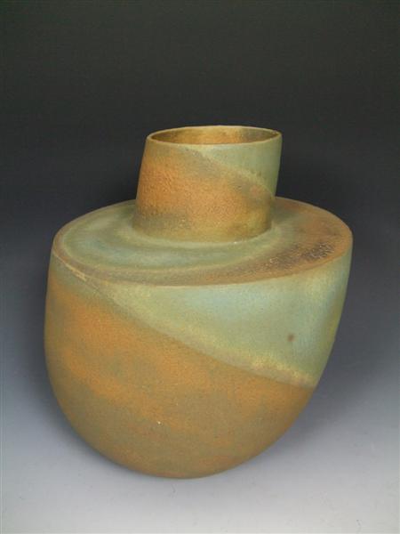 Appraisal: JOHN WARD BORN OVOID VASE S coiled stoneware flat shoulders