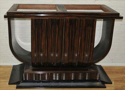 Appraisal: French Art Deco Macassar Ebony Console Table x x in