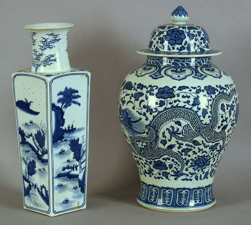 Appraisal: Chinese porcelain blue and white covered jar h together with