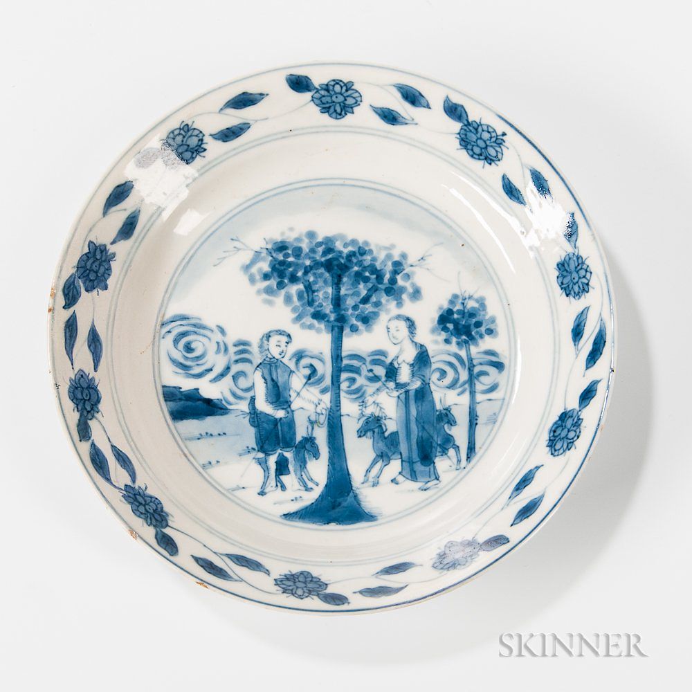 Appraisal: Adam and Eve Dish Adam and Eve Dish China depicting