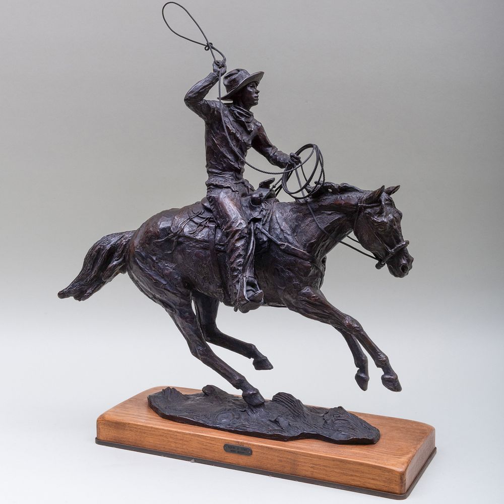 Appraisal: Harry Jackson - Ropin' a Star Bronze signed 'Harry Jackson'