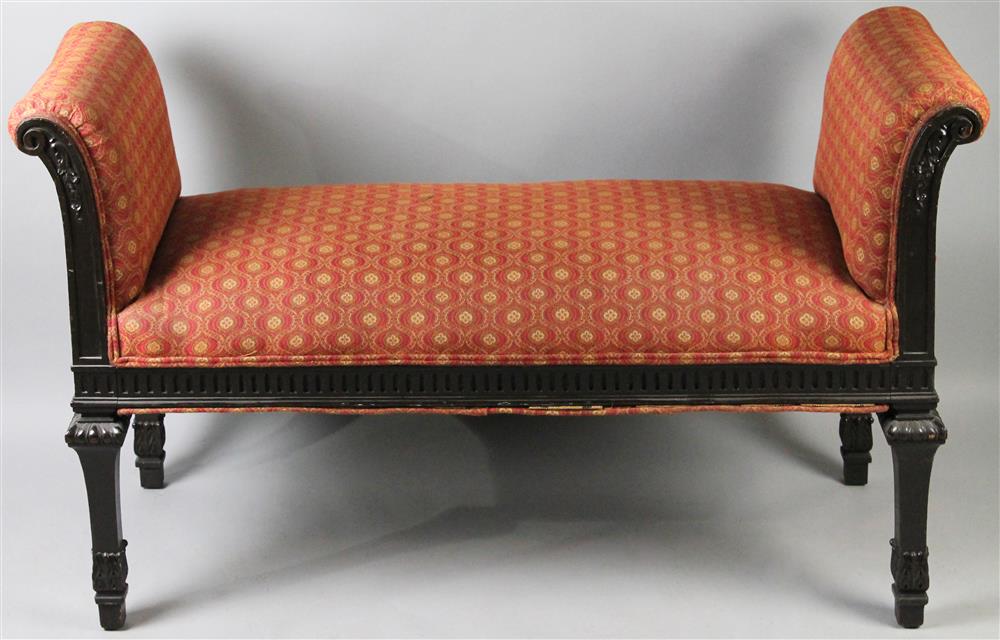 Appraisal: GEORGE IV STYLE MAHOGANY WINDOW SEAT of rectangular form with