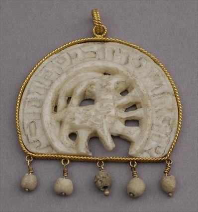 Appraisal: Hebraic White Stone Pendant