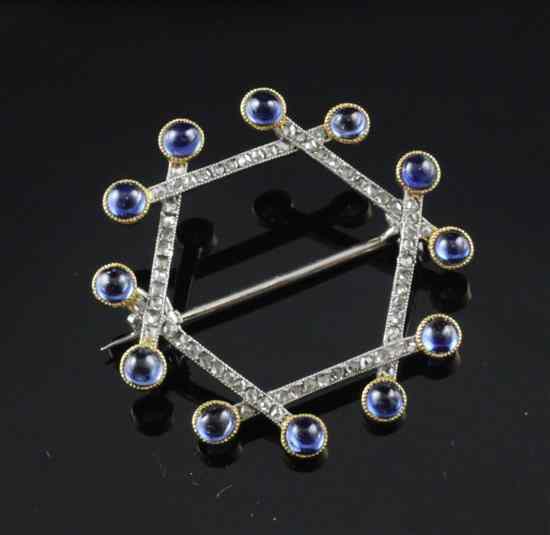 Appraisal: A Cartier of Paris cabochon sapphire and diamond set yellow