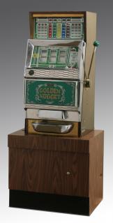 Appraisal: Golden Nugget' slot machine with stand h American coin operated