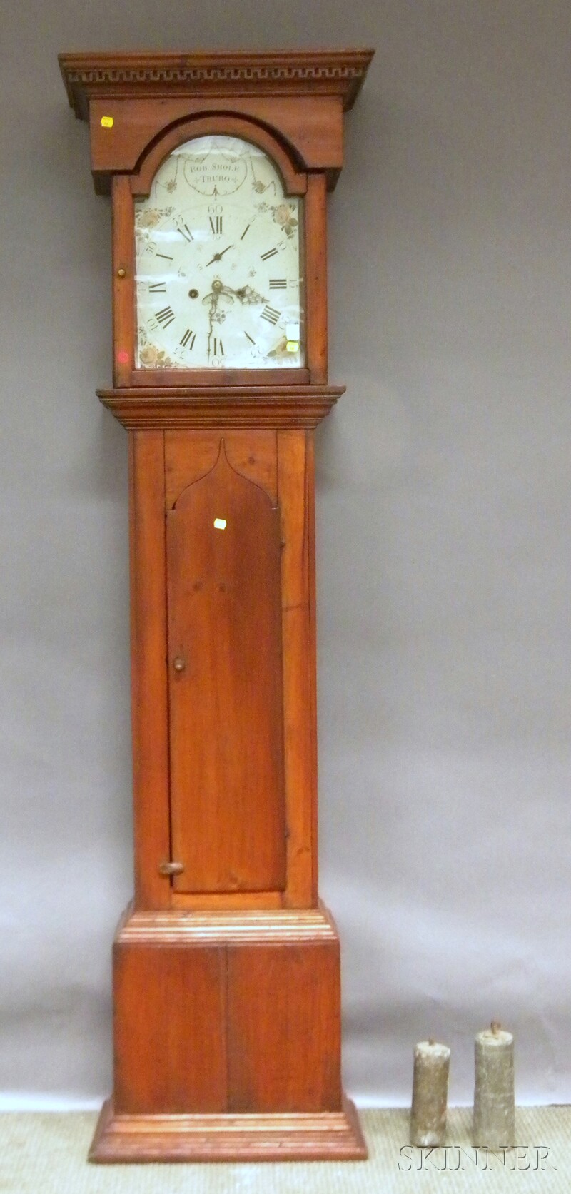 Appraisal: Robert Shole Pine Tall Clock Truro c painted dial signed