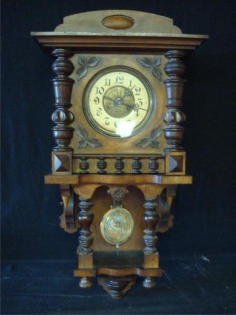 Appraisal: Carved Victorian Wall Clock Possibly German From a Larchmont home