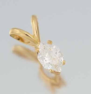 Appraisal: A Ladies' Duchess Cut Diamond Pendant k yellow gold pendant