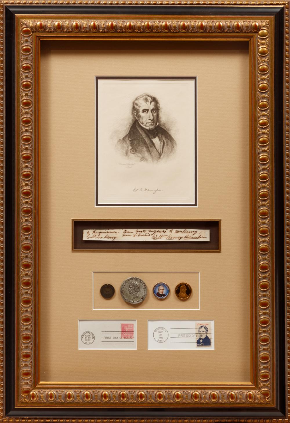 Appraisal: William Henry Harrison th US President died in office shadowbox