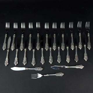 Appraisal: Twenty Four Piece Wallace Grand Baroque Sterling Silver Handled Fish