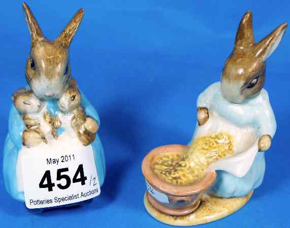 Appraisal: Beswick Beatrix Potter Figures Mrs Rabbit and Bunnies and Cecily